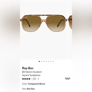 Ray-Ban Light Brown Gradient Square Sunglasses